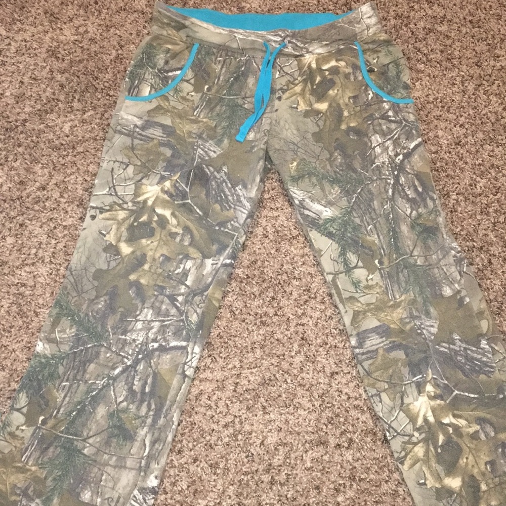 Camo/blue pajama pants